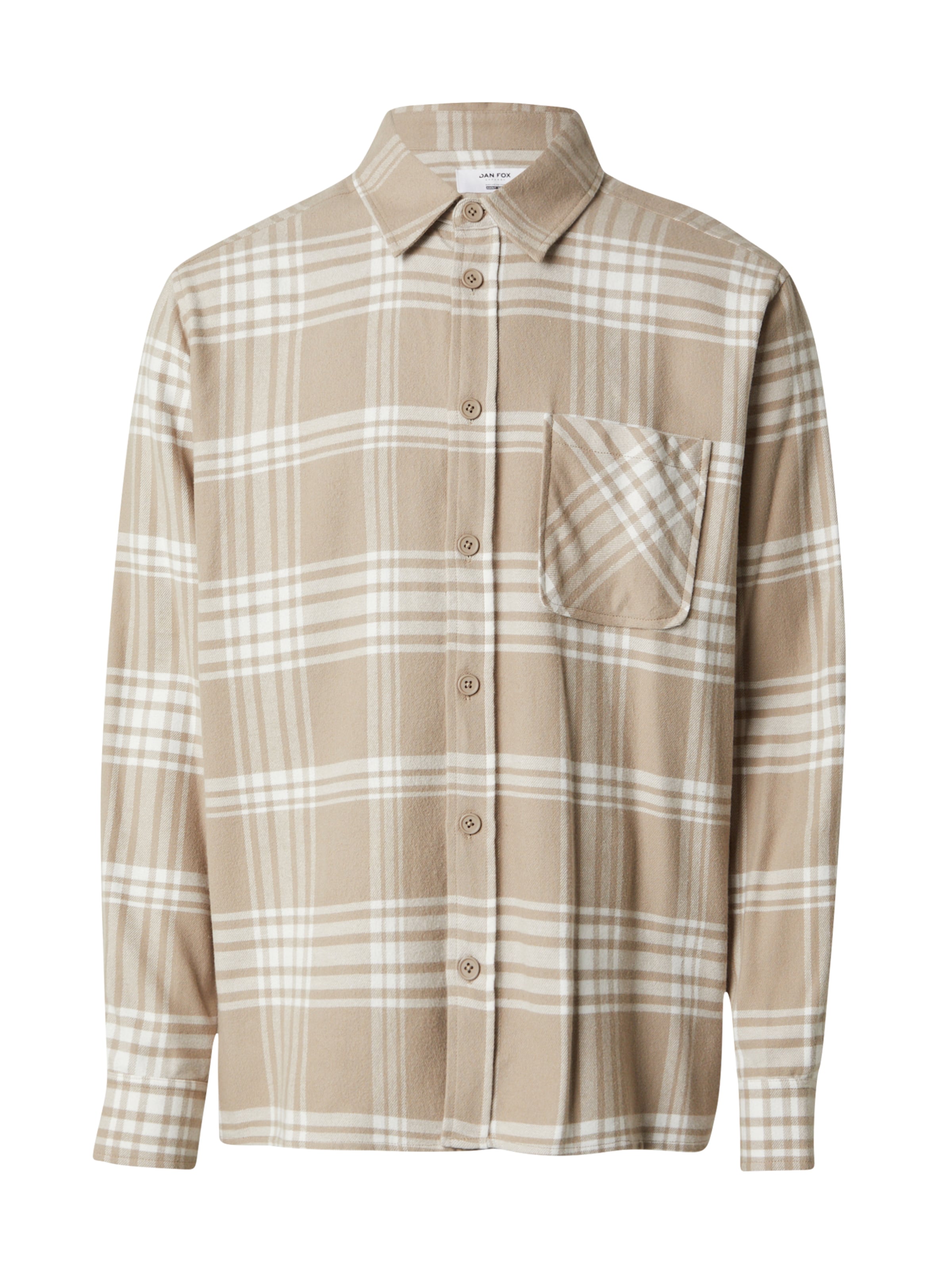 DAN FOX APPAREL Srajca 'Janosch' | bež / bela barva, Prikaz izdelka