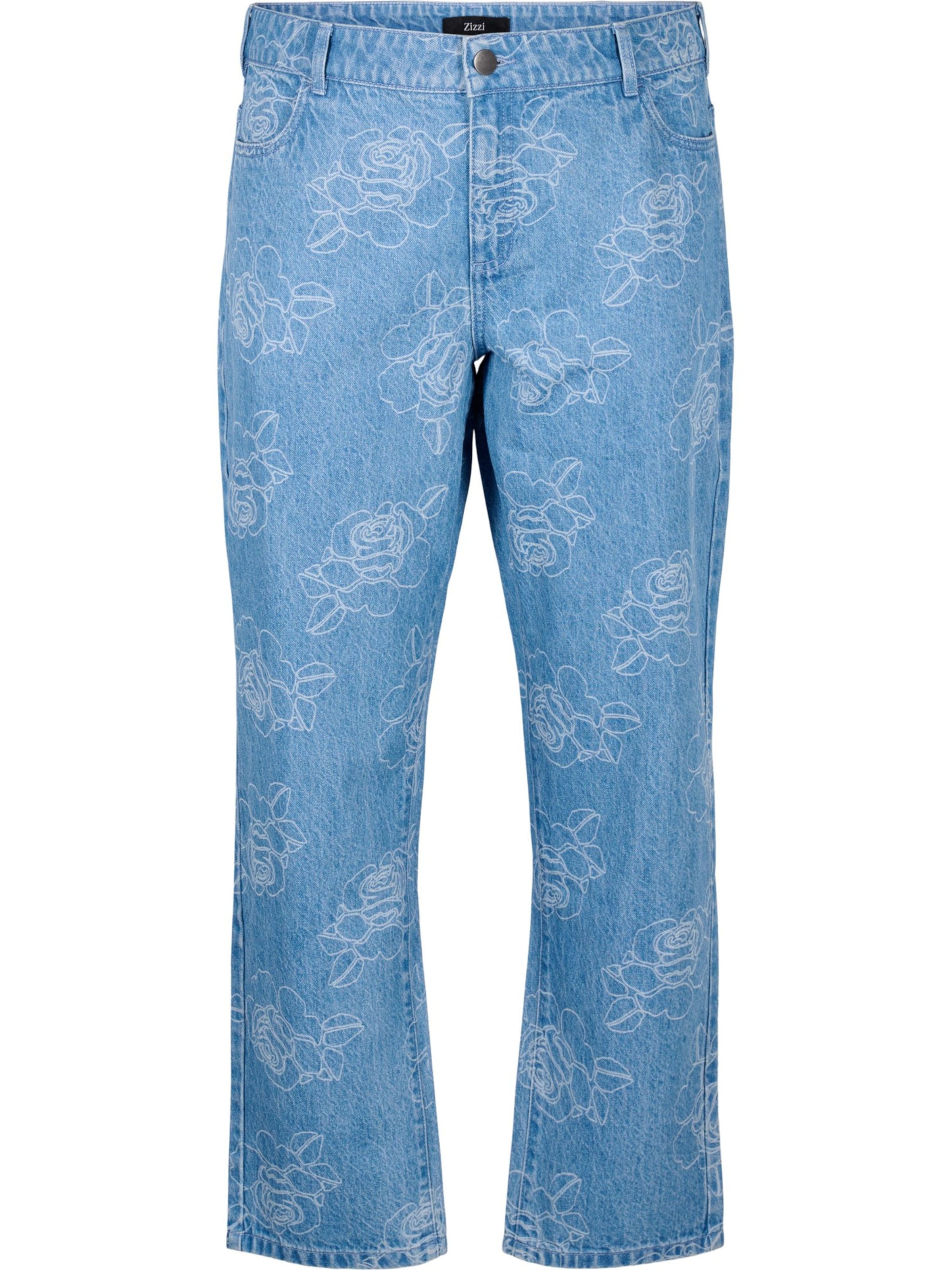 Zizzi Wide leg Jeans in Blauw: voorkant