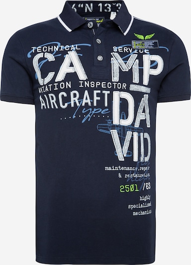 CAMP DAVID Shirt in nachtblau / hellblau / kiwi / weiß, Produktansicht