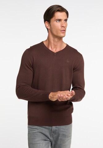 DreiMaster Klassik Sweater 'Markani' in Brown: front