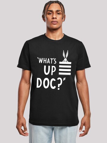 F4NT4STIC Shirt 'Looney Tunes Bugs Bunny What's Up Doc' in Schwarz: Vorderseite