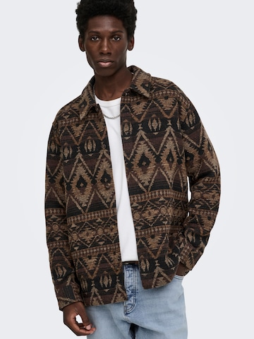 Only & Sons - Ajuste regular Chaqueta de entretiempo 'ONSDeal' en marrón