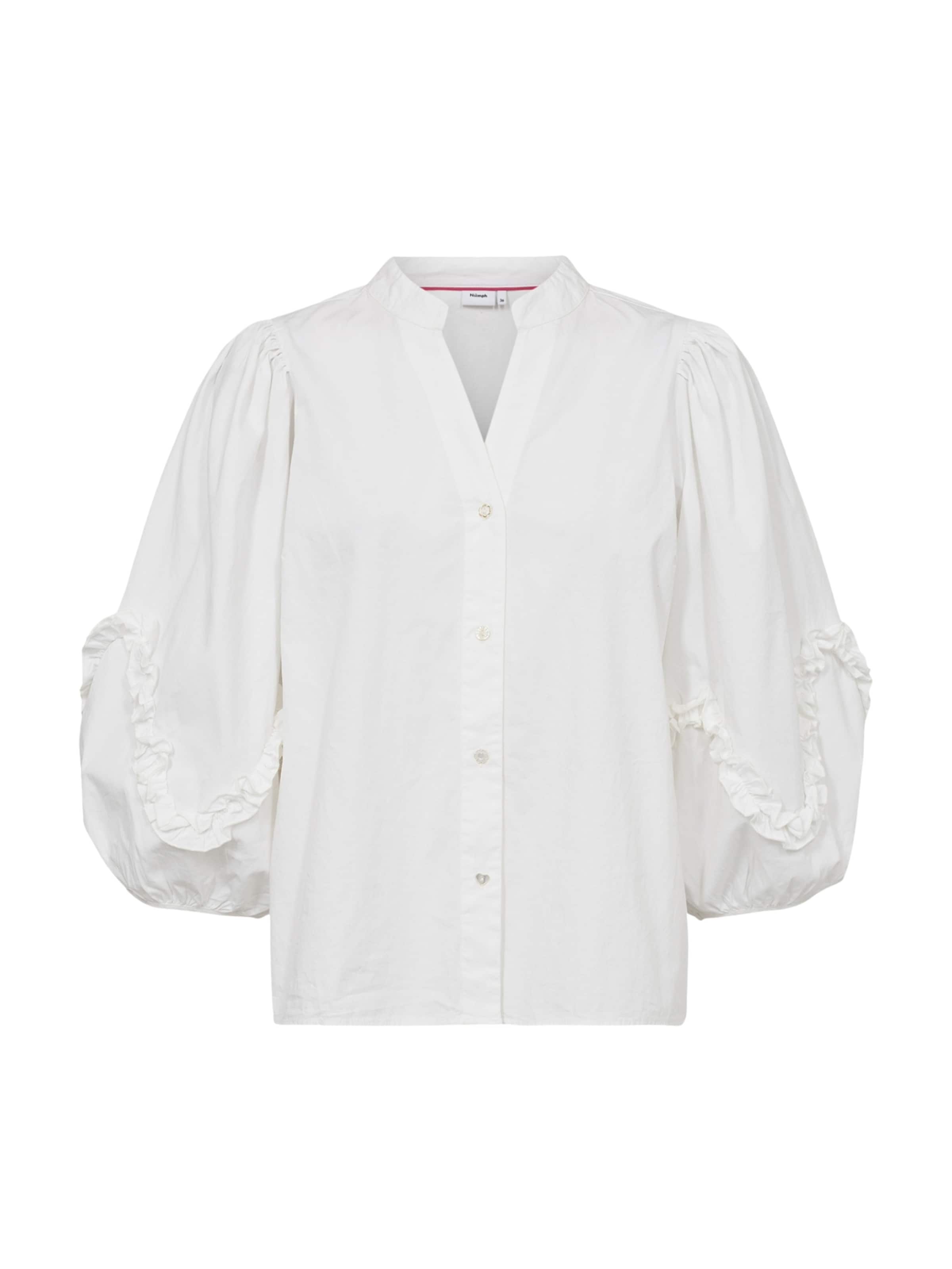 NÜMPH Bluse 'NUAIKO' i hvid: forside