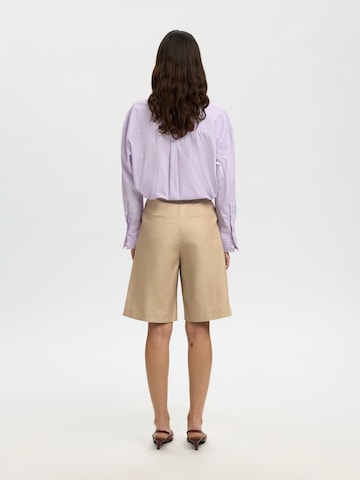 SELECTED - Loosefit Pantalón plisado 'SELECTED X HOTEL AMOUR' en beige