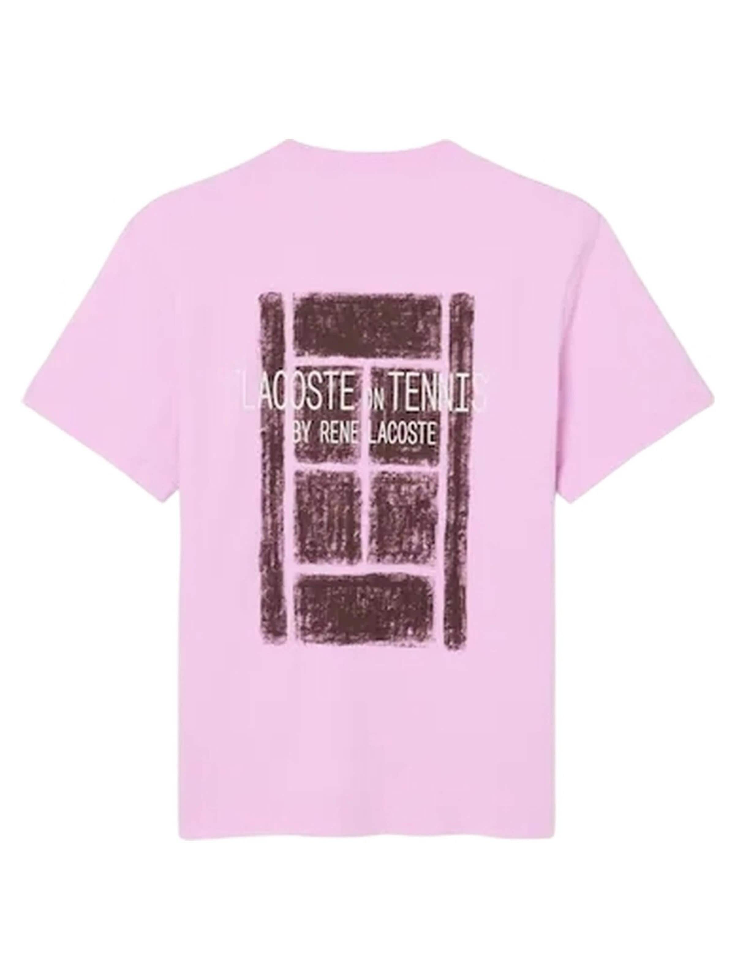 LACOSTE - Camisa 'Camiseta lacoste rosa lacoste on tennis tee' em rosa