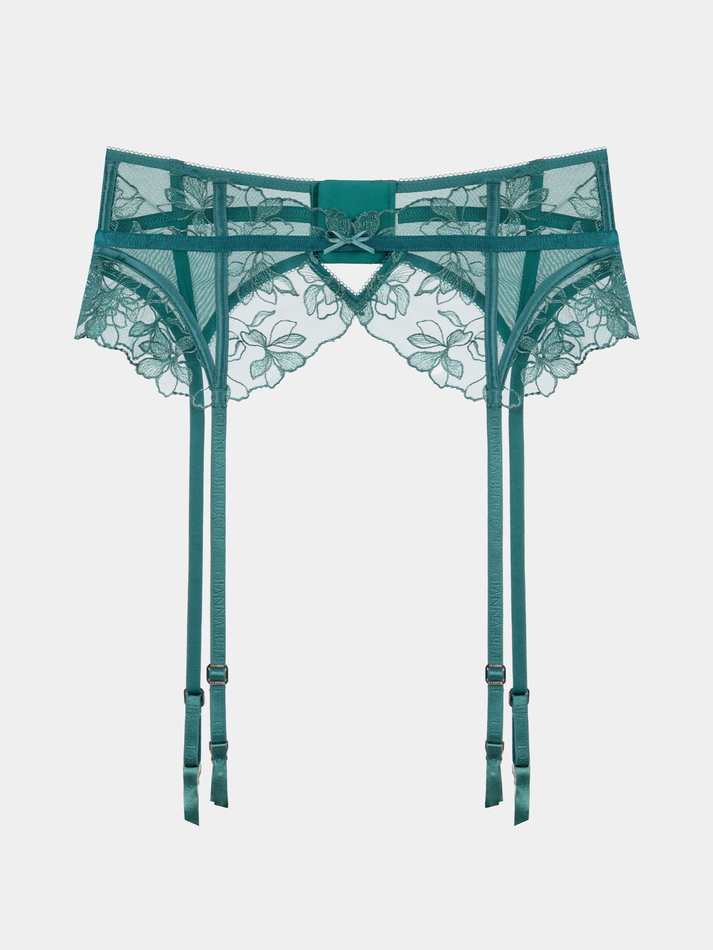 green garter belt Eva Suspender Belt - Green