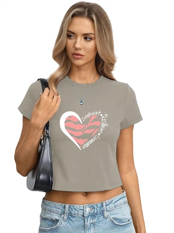GORHEY Shirt 'Women's Regular fit Summer Short-Sleeve T-Shirt with LOVE Print' in Grey: front