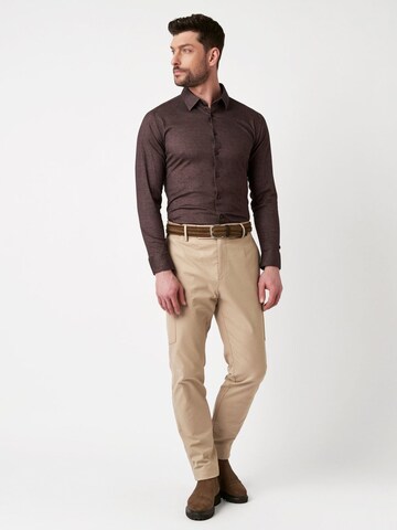 DESOTO Slim fit Button Up Shirt in Brown