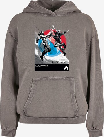 ABSOLUTE CULT Sweatshirt 'Aquaman - Vs Black Manta' in Grijs: voorkant