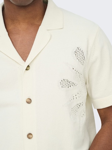 Only & Sons Comfort fit Button Up Shirt 'Jam' in White