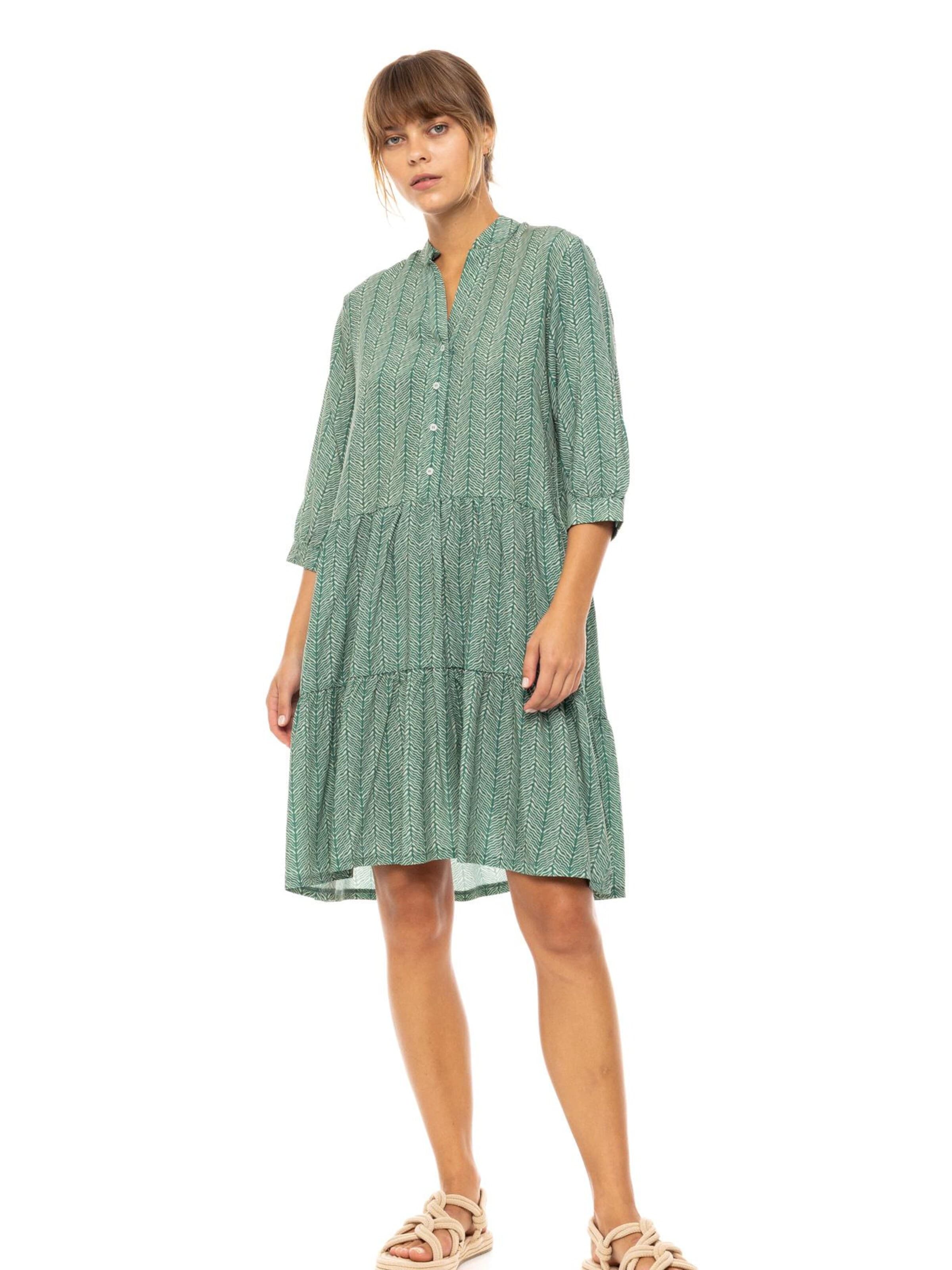 Pink Label Zomerjurk 'JUGLE' in Groen: voorkant