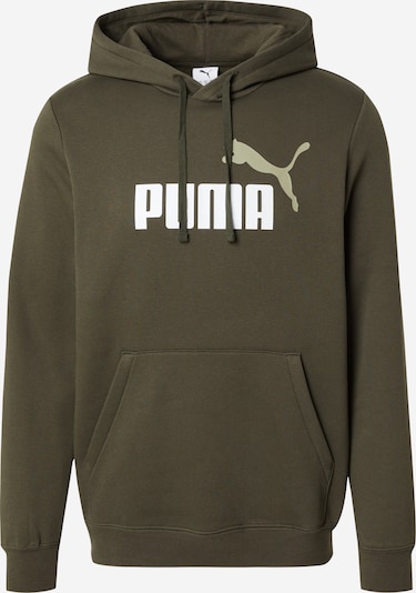 PUMA Sportska sweater majica 'ESS No. 1' u kaki / maslinasta / bijela, Pregled proizvoda