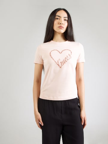GUESS Tričko 'LOVE' – pink: přední strana