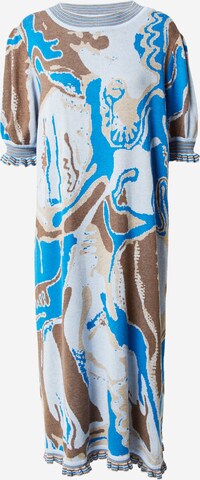zils Helmstedt Adīta kleita 'Alda': no priekšpuses