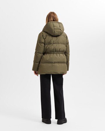 SELECTED FEMME Winter Jacket 'Alina' in Green