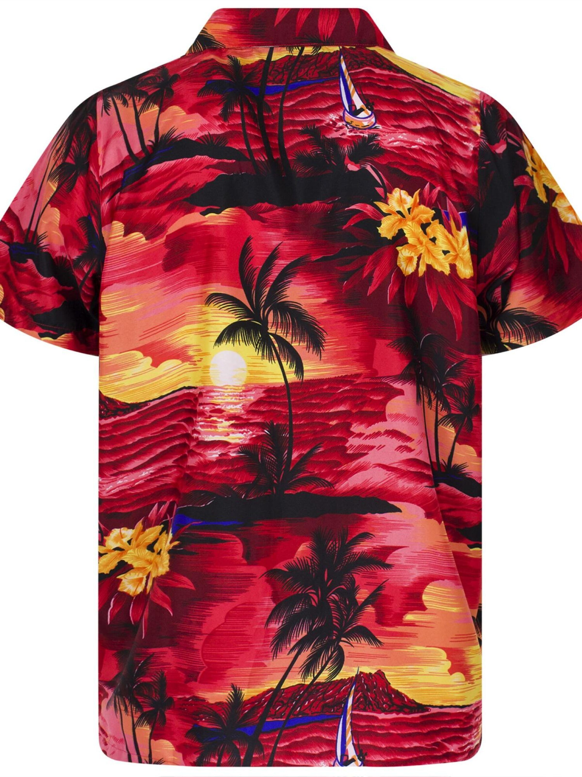 King Kameha Shirt 'Surf' in Rood