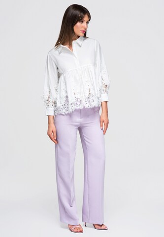 Ombre Bluse in Weiß