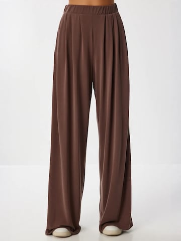 Wide Leg Pantalon Happiness İstanbul en marron : devant