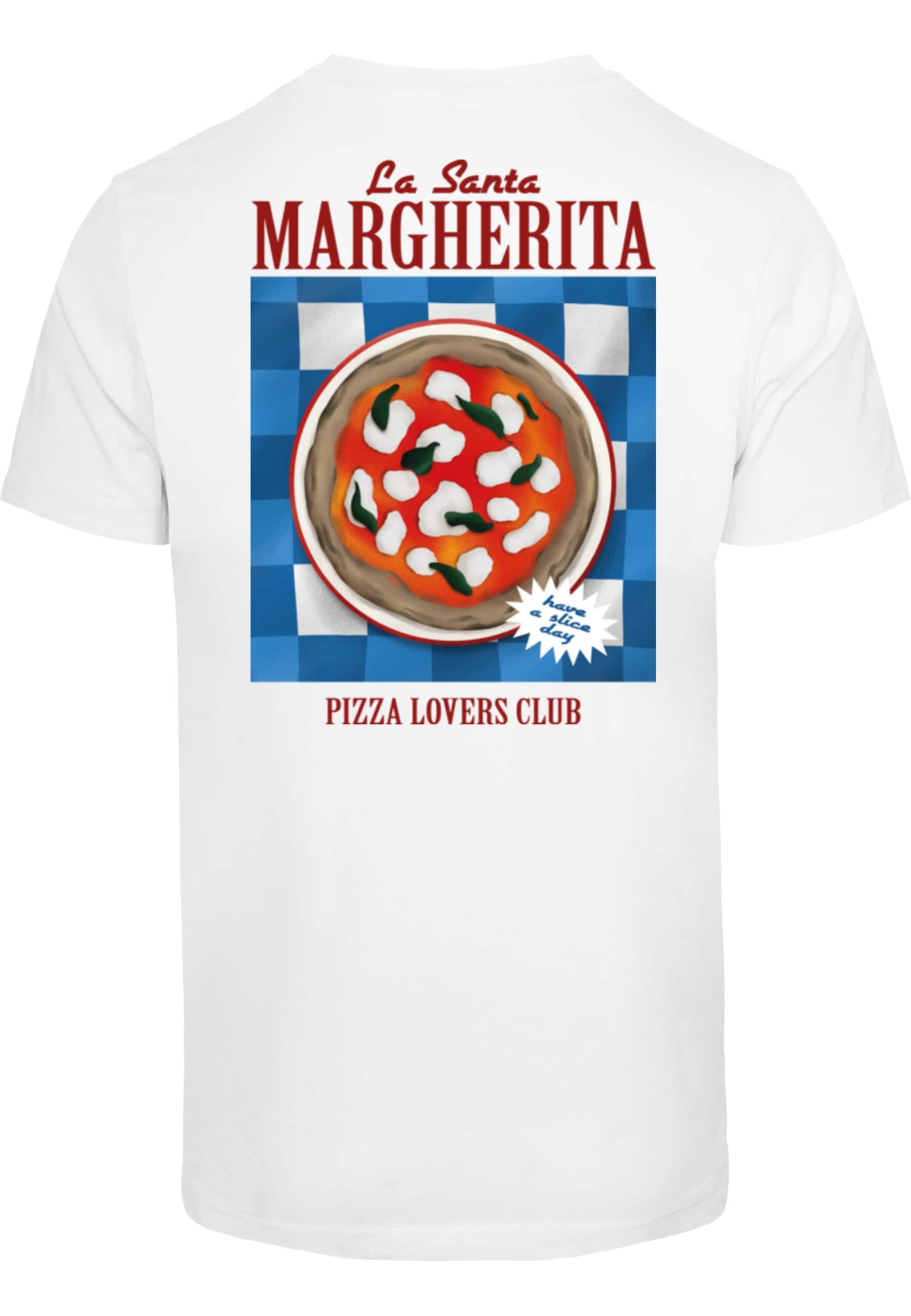 Mister Tee Tričko 'Pizza Lovers Club' – bílá