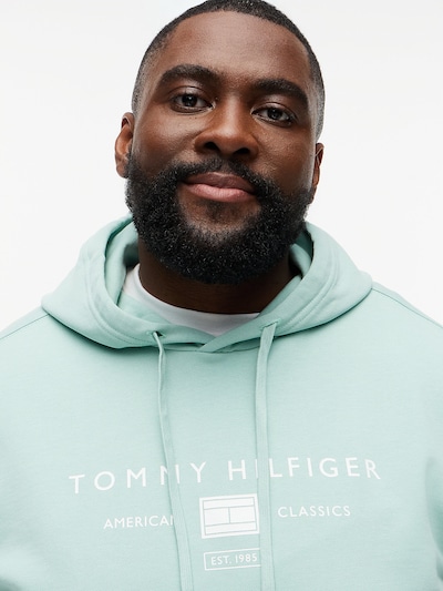 Tommy Hilfiger Big & Tall Sweatshirt 'Brand Love' in de kleur Turquoise / Wit, Productweergave