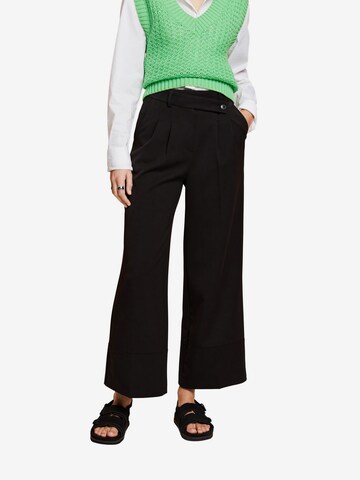 Wide Leg Pantalon à pince ESPRIT en noir