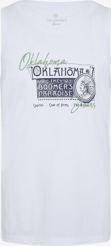 Oklahoma Jeans Shirt ' aus Jersey ' in White: front