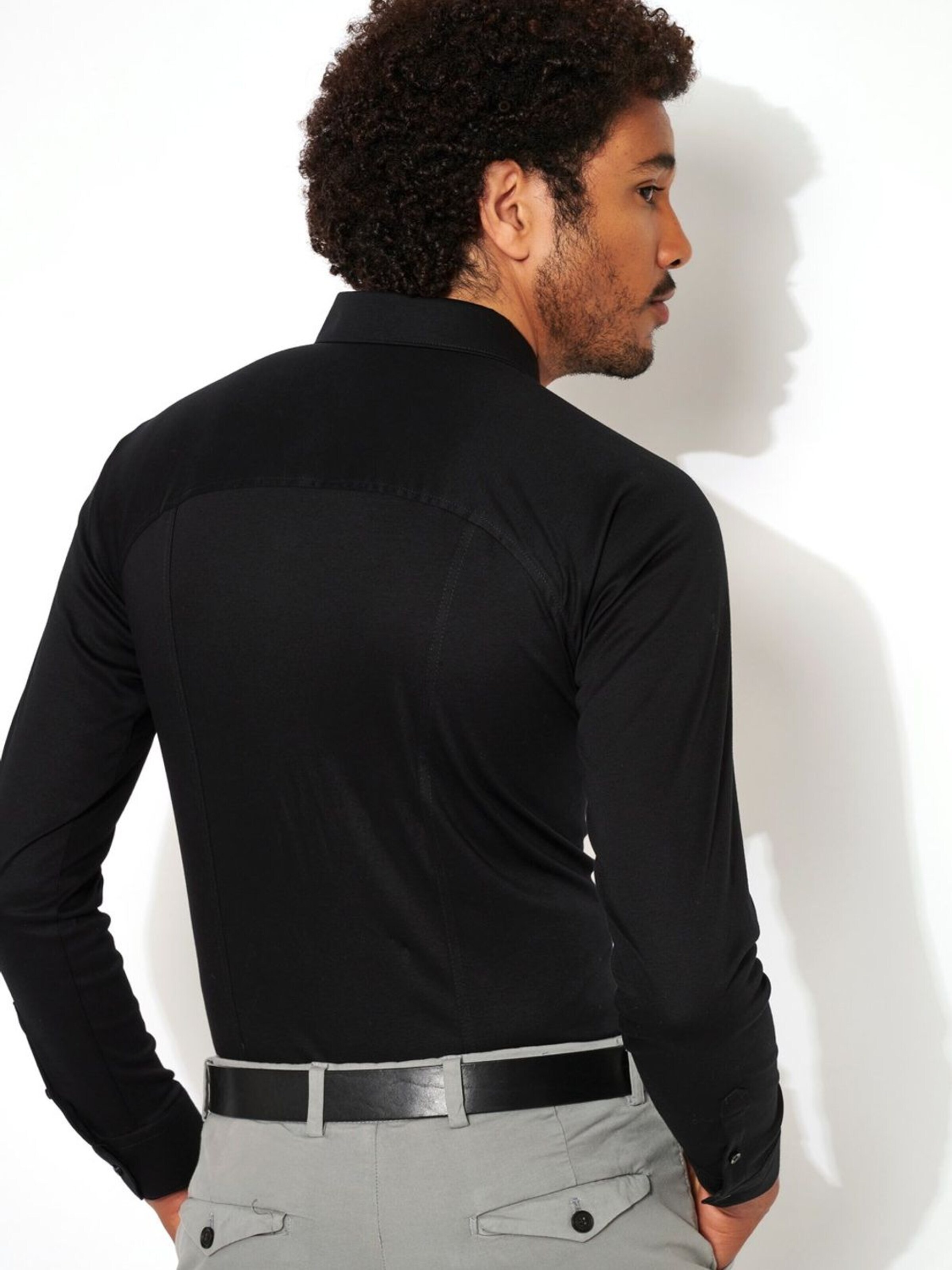 DESOTO Slim fit Overhemd in Zwart