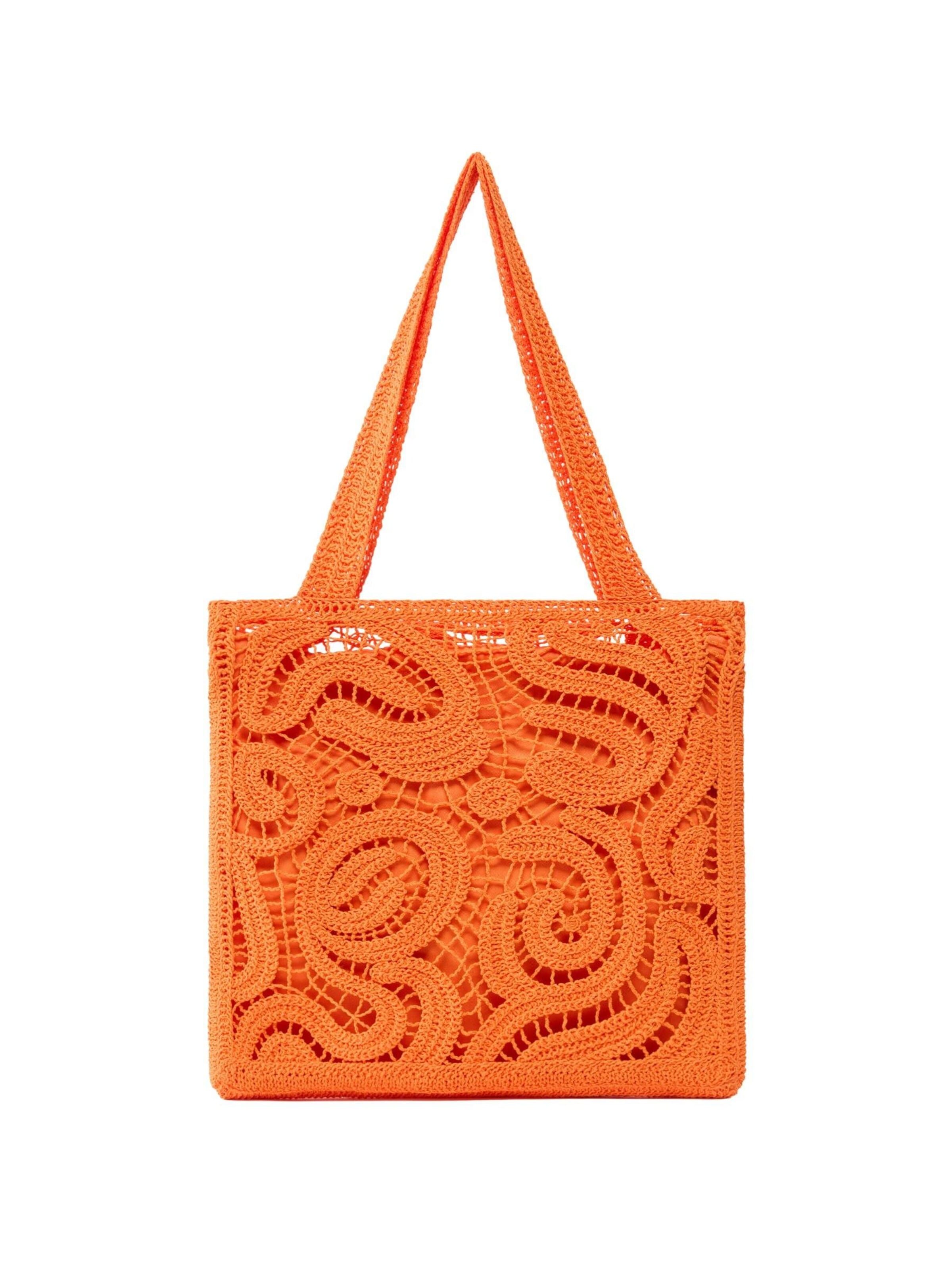 PINKO Handtas 'PINKO SHOPPER CROCHET GEOMETRICO BORSA' in Oranje: voorkant