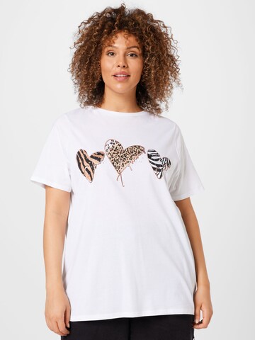 Tricou de la River Island Plus pe alb: față