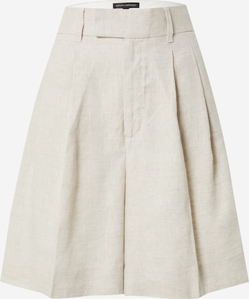 Banana Republic Wide leg Pleat-Front Pants in White: front