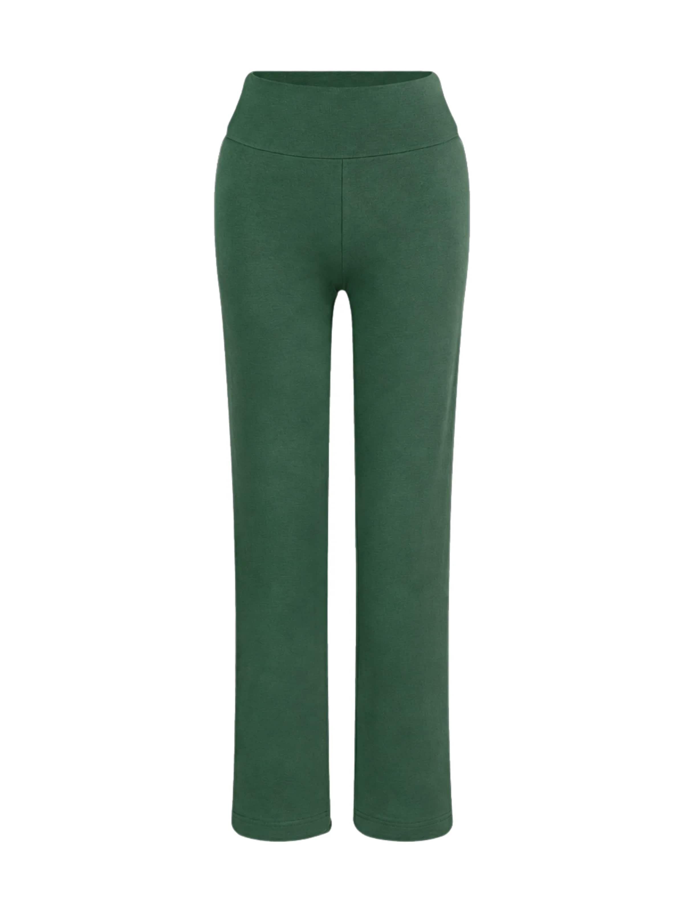 Leela COTTON Wide leg Pants 'Damen Bio-Baumwoll Komforthose' in Green: front