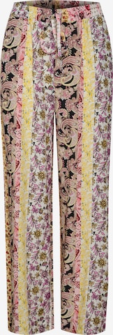 Cream - Perna larga Calças com pregas 'Alora' em mistura de cores: frente