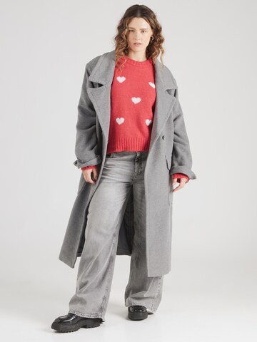 PIECES Curve Sweater 'PCRINA' in Pink