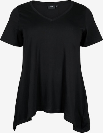 Zizzi Shirt 'VDANNA' in Zwart: voorkant
