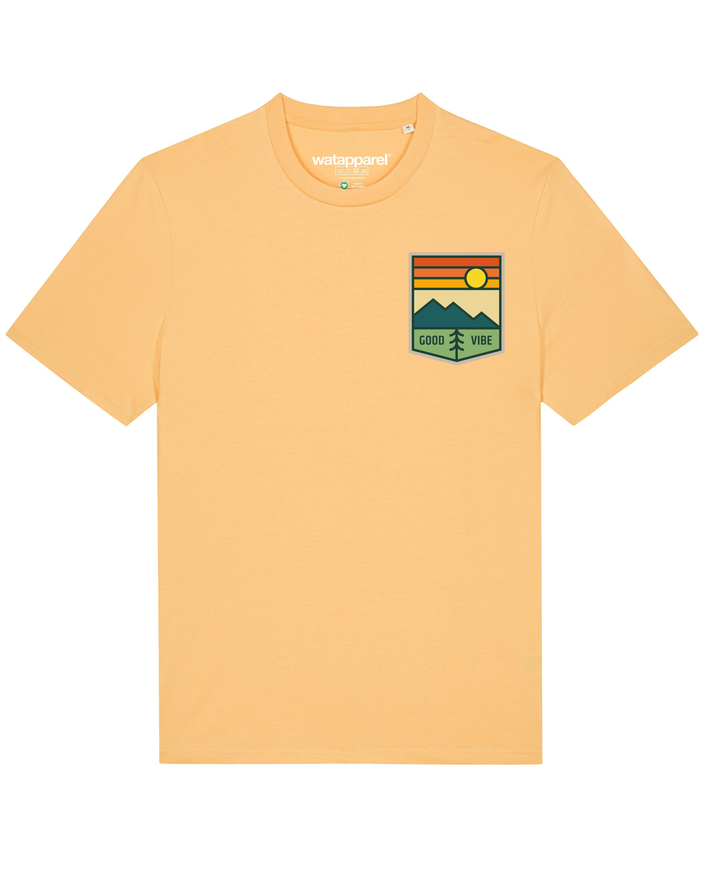 Watapparel Shirt ' Good Vibe ' in Geel: voorkant