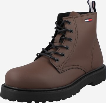 Tommy Jeans Lace-Up Boots in Brown: front