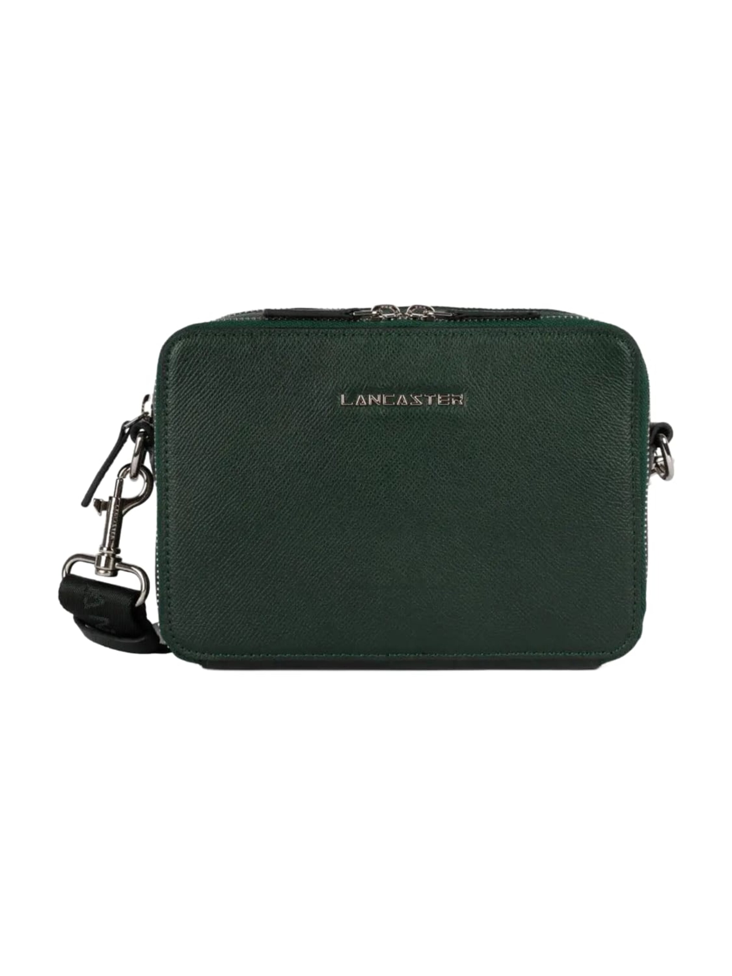 LANCASTER Paris Handväska 'Sacoche Double Zip Delphino S Vert Foncé' i grön: framsida
