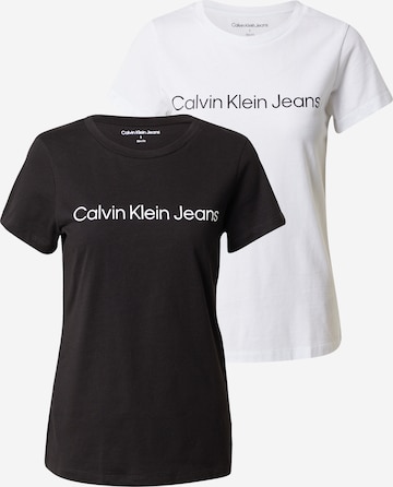 Tricou de la Calvin Klein Jeans pe negru: față