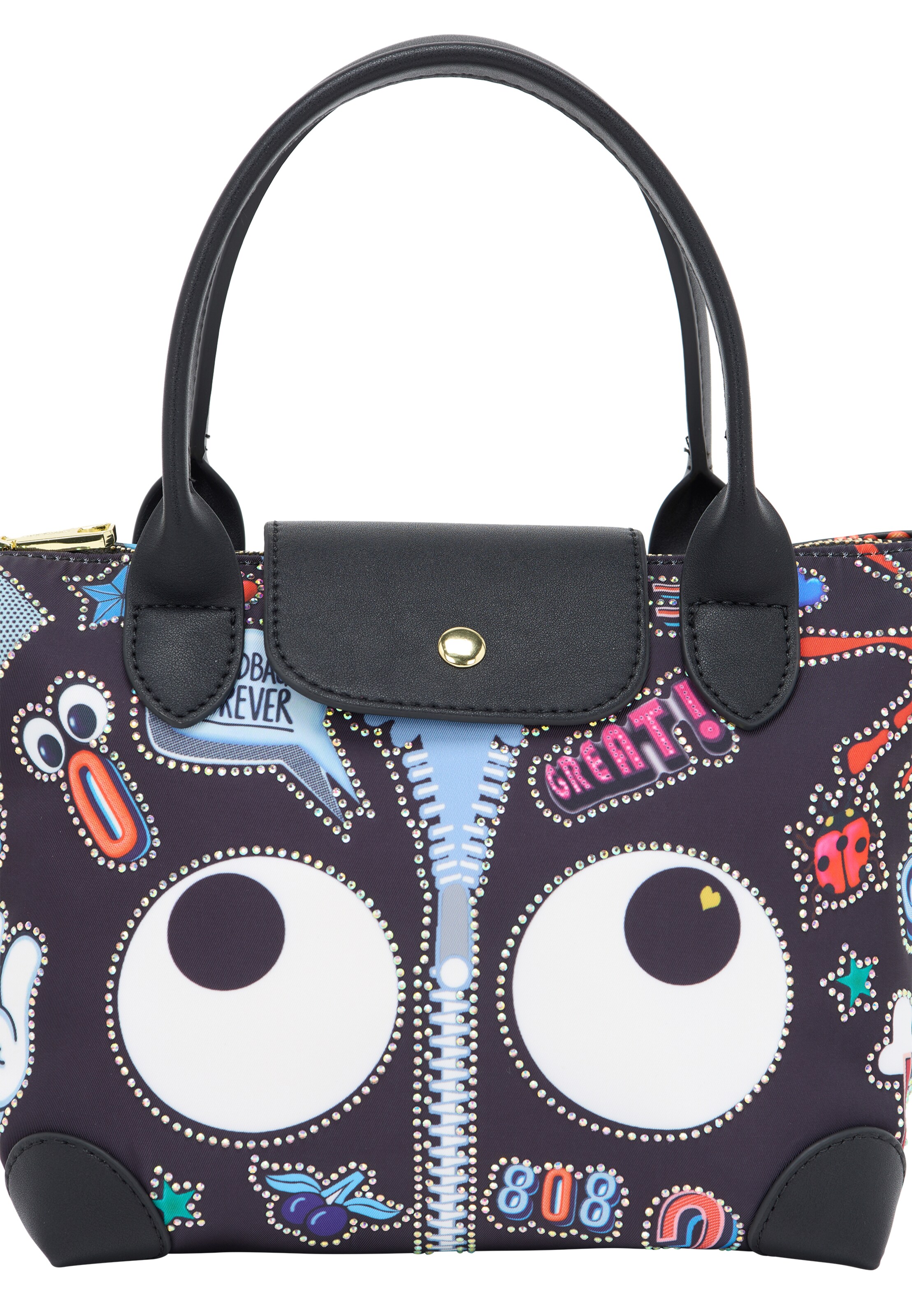 MYMO Kézitáska 'Pop Eyetheme' - fekete