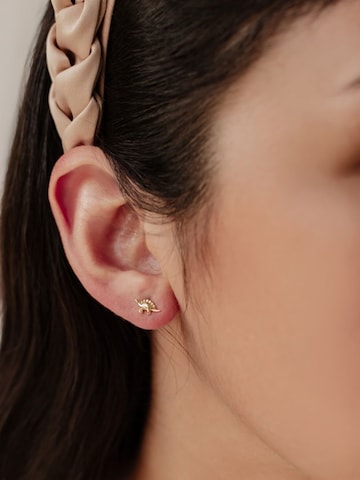 Hey Happiness - Pendientes 'Dino Joy' en oro