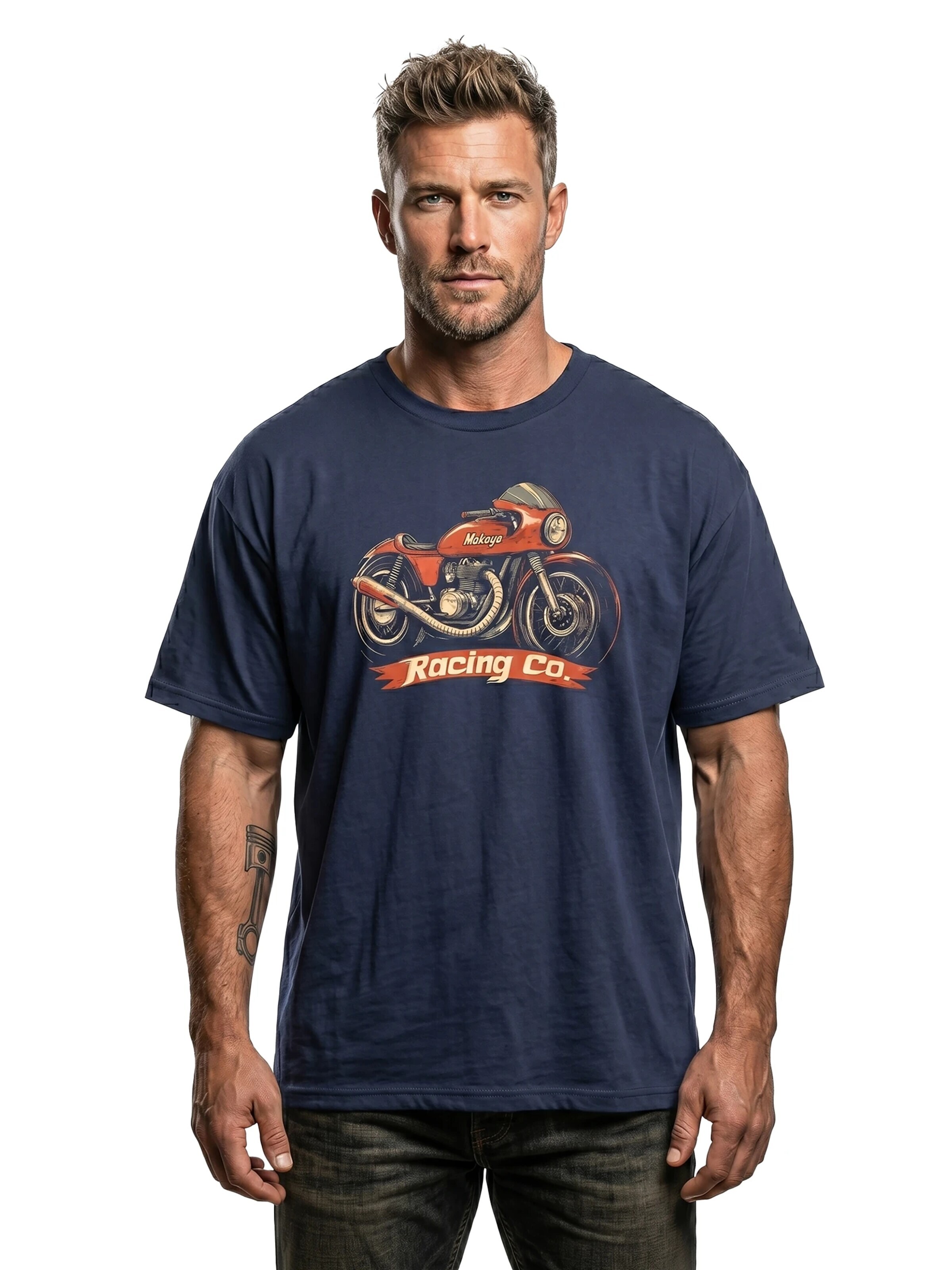 MAKAYA Shirt 'Racing Co' in Blue