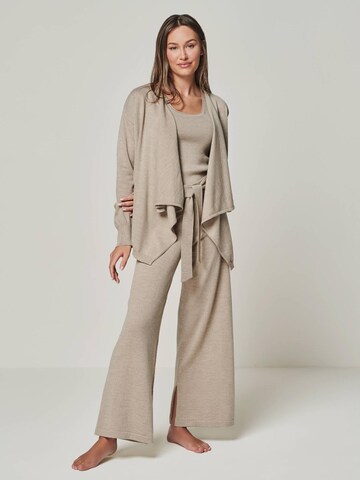 YOU LOOK PERFECT Sticktop 'TOP BLOSSOM - Geripptes Merino Top mit Rundhals' in Grau