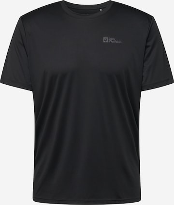 JACK WOLFSKIN Λειτουργικό μπλουζάκι σε μαύρο: μπροστά