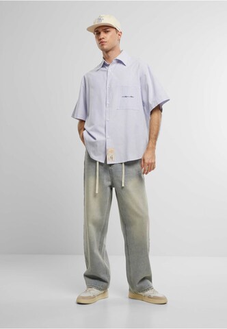 Another Cotton Lab Comfort Fit Oversized Short Sleeve Shirt in Blau