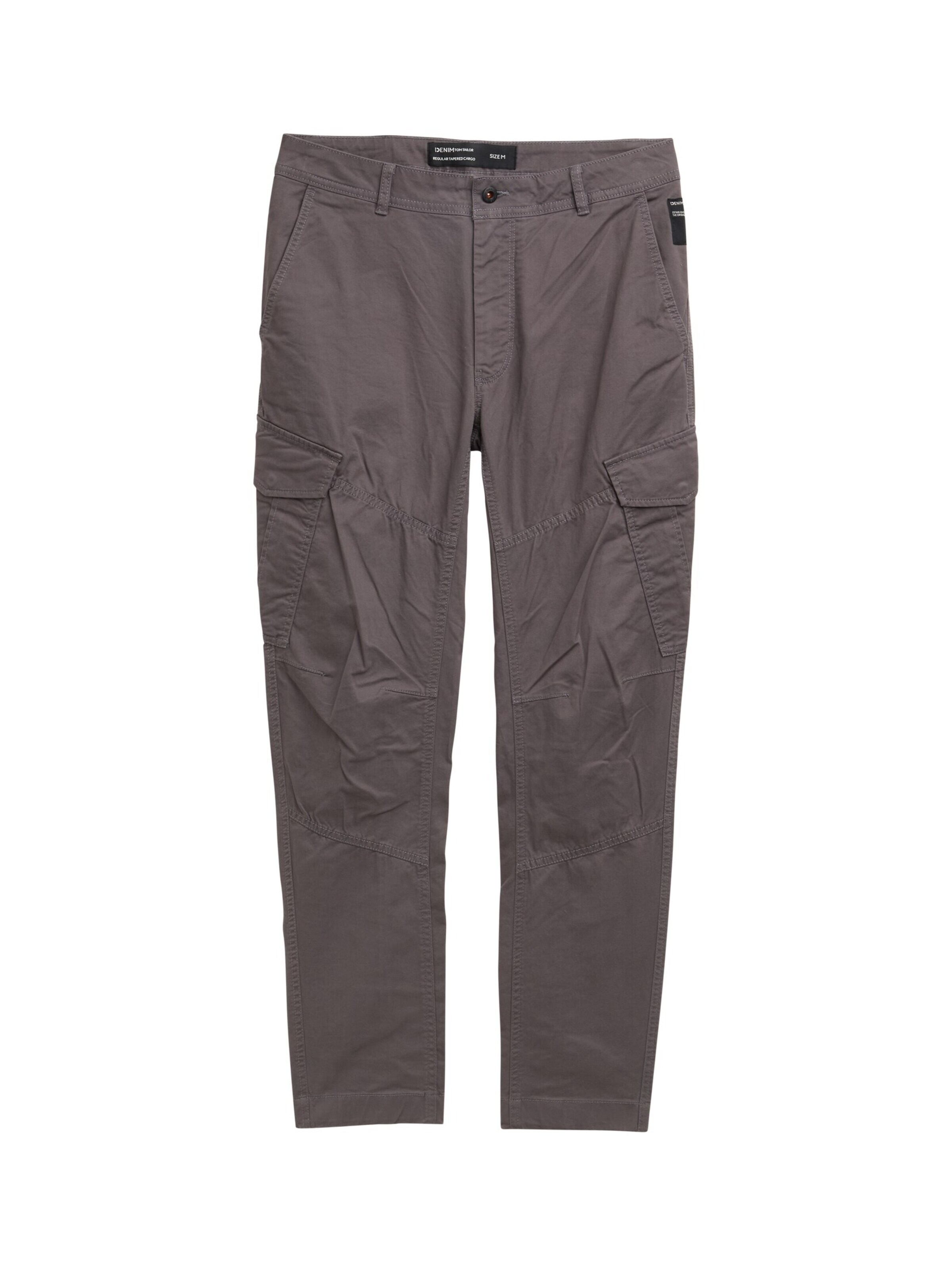 TOM TAILOR DENIM Tapered Cargo trousers in Grey: front