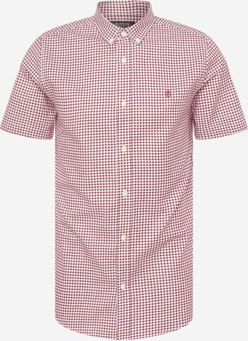 BURTON MENSWEAR LONDON Slim fit Button Up Shirt in Red: front