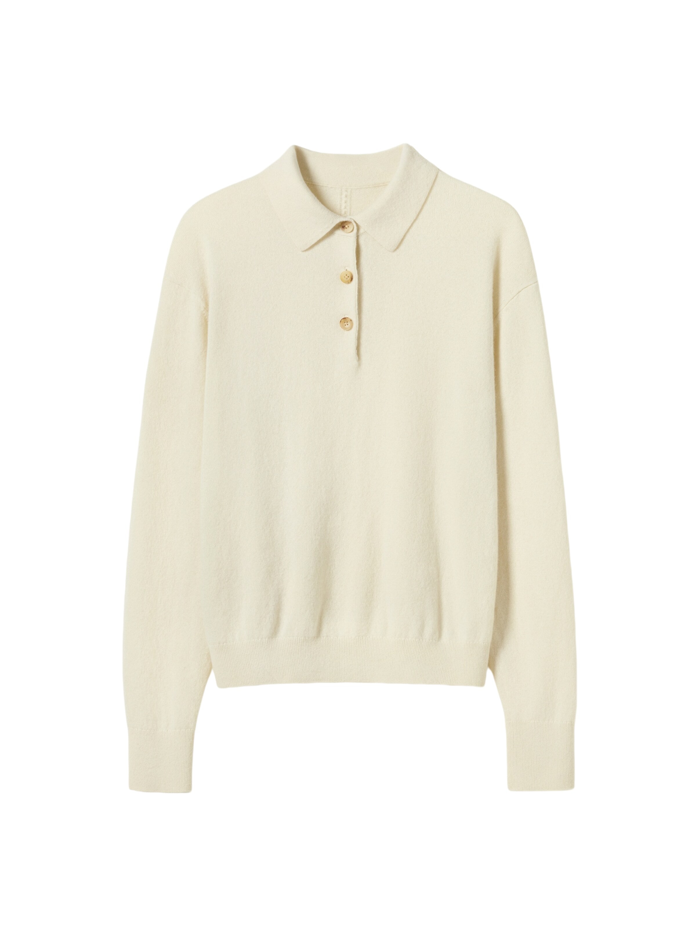 Lilysilk Sweater 'Baby-Kaschmir Poloshirt' in White: front