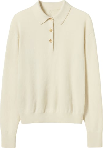 Lilysilk - Jersey 'Baby-Kaschmir Poloshirt' en blanco: frente