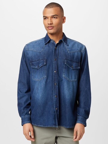 BOSS Orange Comfort fit Button Up Shirt 'Lebop' in Blue: front