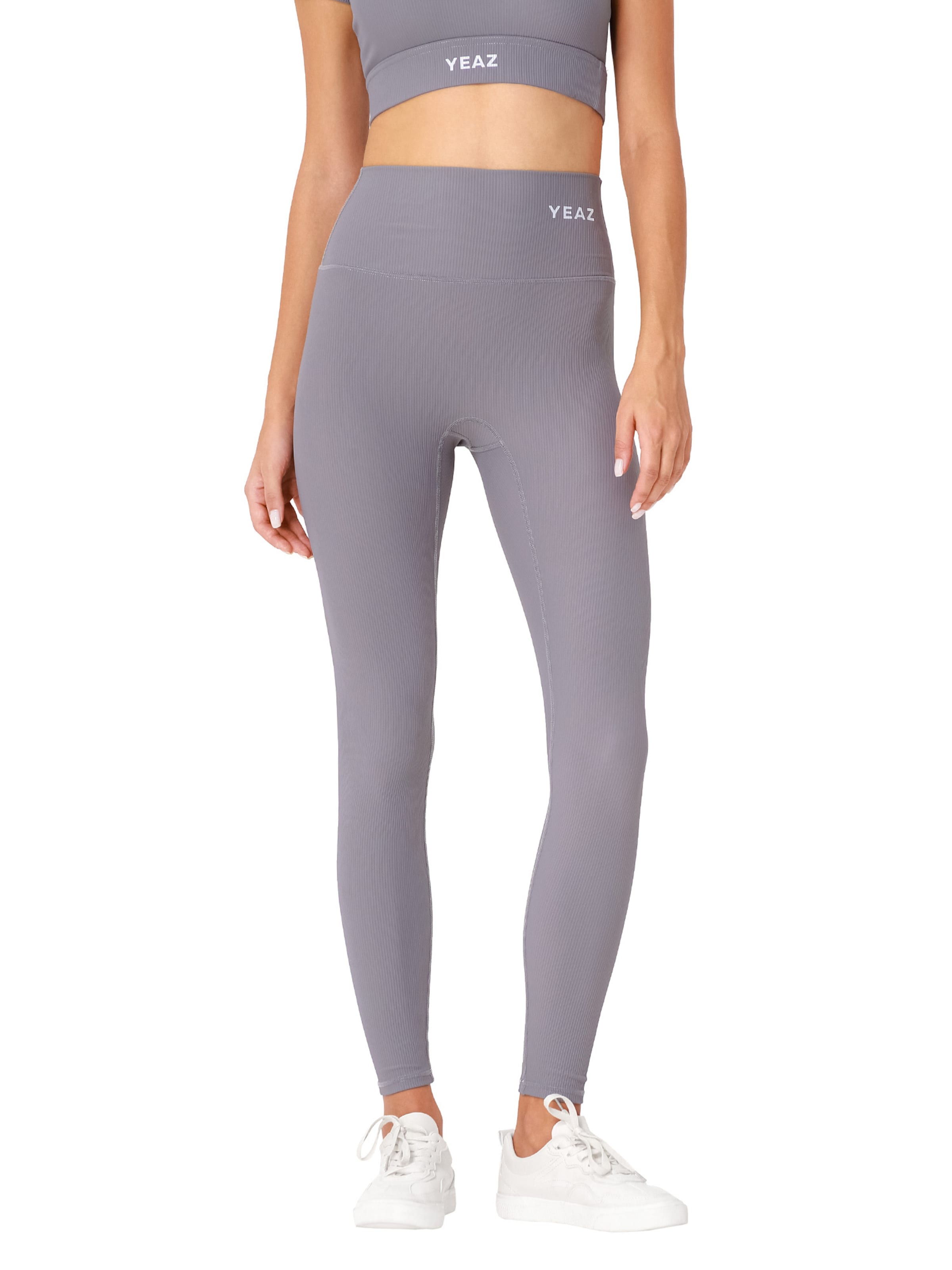 YEAZ Скинни Спортивные штаны 'Club Level' в Серый: спереди